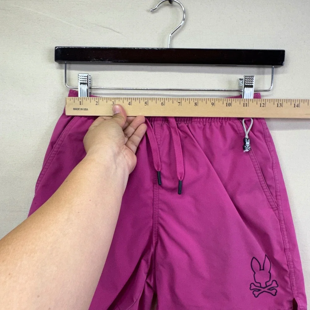 Psycho Bunny Boys Swim Trunks Size 10/12 Pink Preppy Beach Designer Shorts